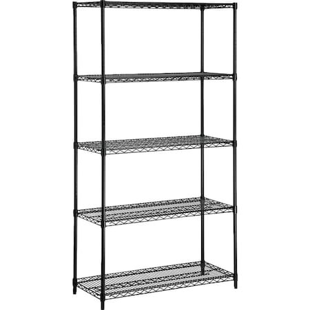 Honey-Can-Do 35 In. x 72 In. x 13 In. 5-Tier Black Stainless Steel Shelf SHF-01442